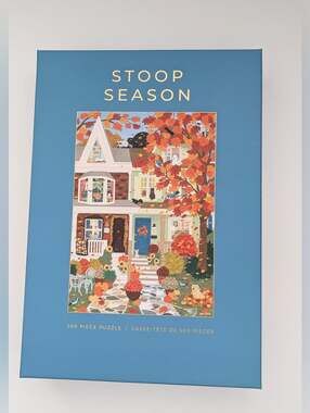 NEW IN BOX Hobbry "Stoop Season" Fall/Autumn Scene 500-Piece Puzzle